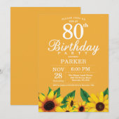 Tournesol 80e anniversaire Invitation (Devant / Derrière)