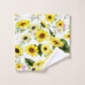 Tournesol à l'aquarelle 7 (Gant de toilette)