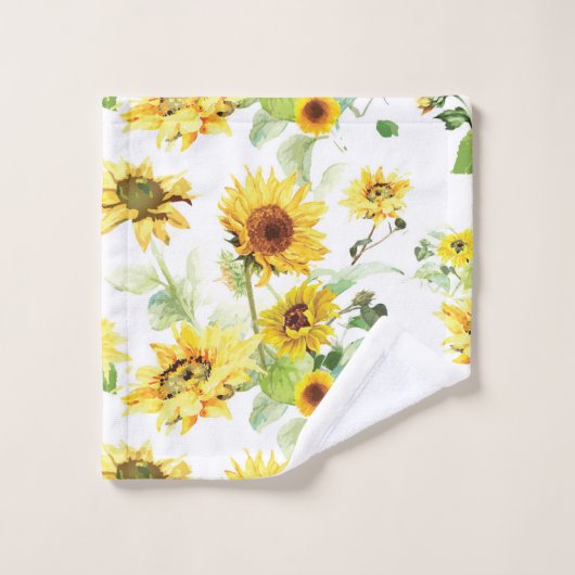 Tournesol aquarelle (Gant de toilette)