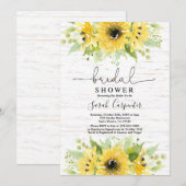 Tournesol aquarelle Douche nuptiale Invitation (Devant / Derrière)