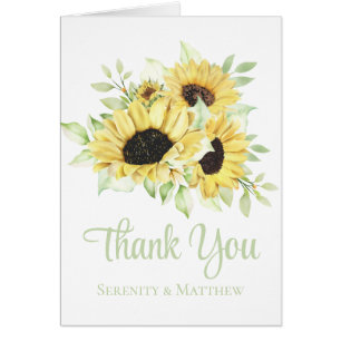 Tournesol Aquarelle Mariage Floral Merci
