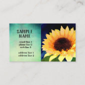 tournesol art personnalisé carte de visite bleu et (Devant)