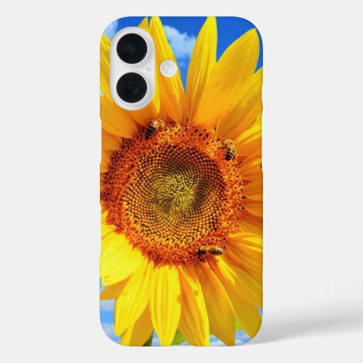 Tournesol avec abeilles coque iphone (Verso)