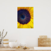 Tournesol avec le centre bleu Affiche de fermeture (Cuisine)
