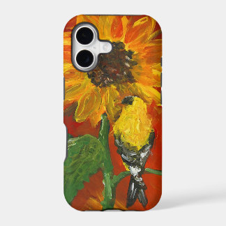 Tournesol avec le chardonneret