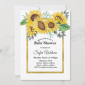 tournesol, baby shower floral, invitation (Devant)