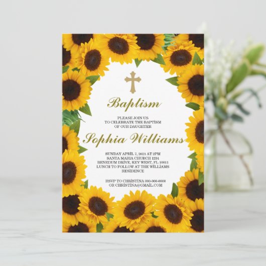 Tournesol Baptême İnvitation (Debout devant)