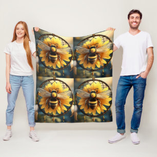 Tournesol Bee Dreamcatcher, couverture en polaire 