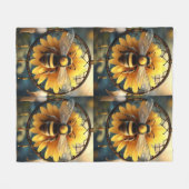 Tournesol Bee Dreamcatcher, couverture en polaire (Devant (Horizontal))