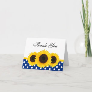 Tournesol blanc et bleu Polka Merci