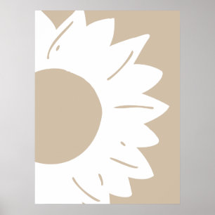 Tournesol blanc sur décoration murale abstraite be