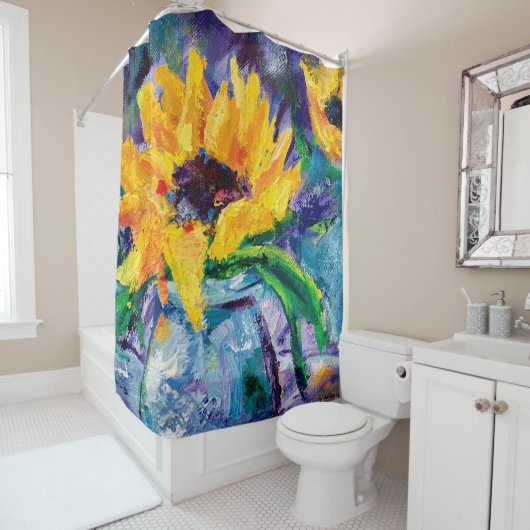 Tournesol Blues Douche rideau (En situation)