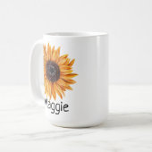 Tournesol Boho doux à droite de 15 oz de café Mug (Devant gauche)