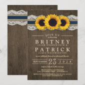 Tournesol Burlap Dentelle de répétition Invitation (Devant / Derrière)