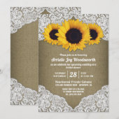 Tournesol Burlap dentelle nuptiale Invitations (Devant / Derrière)