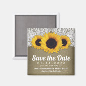 Tournesol Burlap et dentelle Magnet Réservez la da (Recto/Verso)