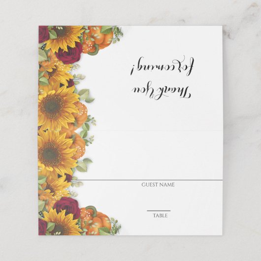 Tournesol, Cartes Citrouilles et Roses (Extérieur déplié)