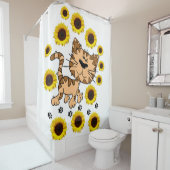 Tournesol Chat Kitten rideau de douche (En situation)