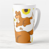 Tournesol Chien Latte Mug (Angle droit)