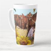 Tournesol Cowboy Horse Latte Mug (Angle gauche)