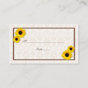 Tournesol Damas Floral Mariage Cartes de Place