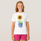 Tournesol Dans Un T-shirt Girls Pot (Devant entier)
