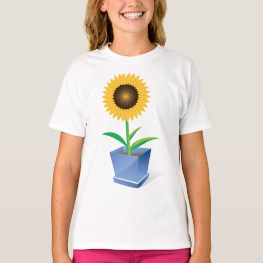 Tournesol Dans Un T-shirt Girls Pot (Devant)