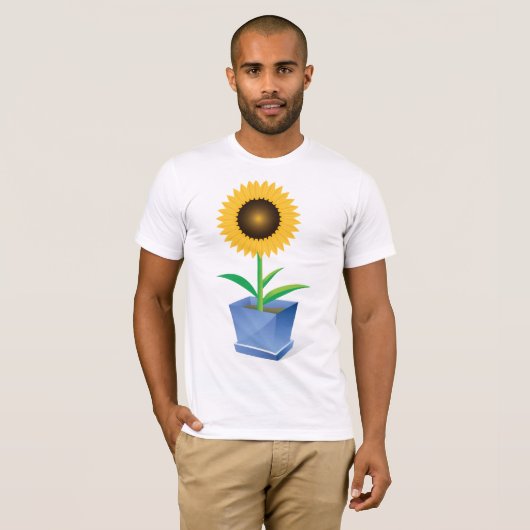 Tournesol Dans Un T-Shirt Pour Mens Pot (Devant entier)