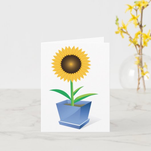 Tournesol Dans Une Carte Pot Note (Fleur jaune)