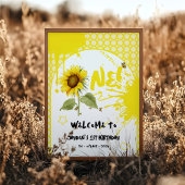 Tournesol d'aquarelle avec Affiche de bienvenue de