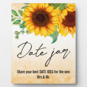 Tournesol Date Jar panneau Tabletop Plaque (Devant)