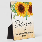 Tournesol Date Jar panneau Tabletop Plaque (Côté)