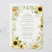 Tournesol d'automne et Faire-part de mariage de ve (Devant / Derrière)