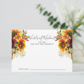 Tournesol d'automne Floral Mots de sagesse Carte (Debout devant)