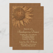 Tournesol d'automne Thanksgiving Dîner Invitation (Devant / Derrière)