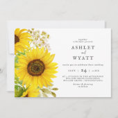 Tournesol de pays Faire-part de mariage horizontal (Devant)