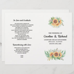Tournesol de pays rustique Programmes de mariage p