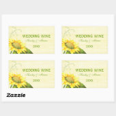 Tournesol de Posh + Mariage  Étiquette bouteille d (Feuille)