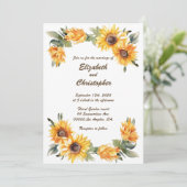 Tournesol de récolte : Faire-part de mariage perso (Debout devant)