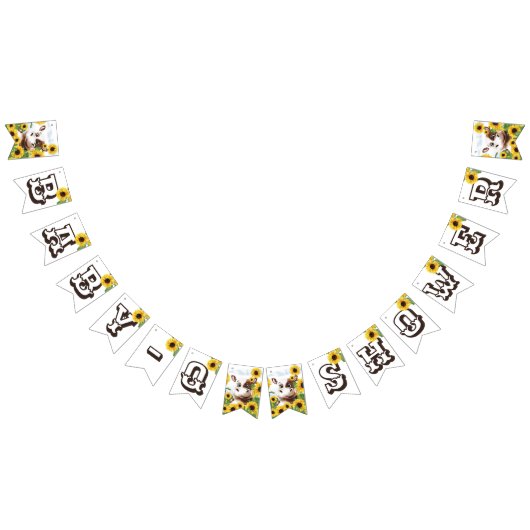 Tournesol de vache Baby Q Barbecue Drapeaux à soud (Tout)