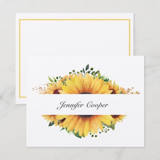 Tournesol De Votre Bureau Une Carte De Note Person (Devant / Derrière)