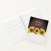 Tournesol dentelle bois Nom personnalisé Journal (Intérieur)