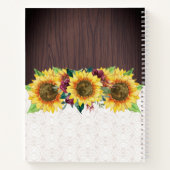 Tournesol dentelle bois Nom personnalisé Journal (Dos)