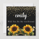 Tournesol Élégant Serez-Vous Ma Carte Fille (Devant)
