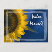 Tournesol en bleu Changement d'adresse Faire-part (Devant)