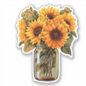 Tournesol en Sticker Mason Jar (Devant)