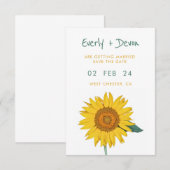 Tournesol Enregistrer La Date Invitation (Devant / Derrière)