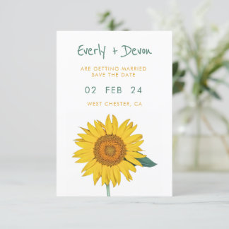 Tournesol Enregistrer La Date Invitation