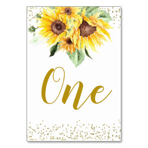 Tournesol est en route Baby shower Numéro de table