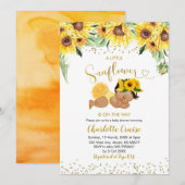 Tournesol est sur le chemin Baby shower Invitation (Devant / Derrière)